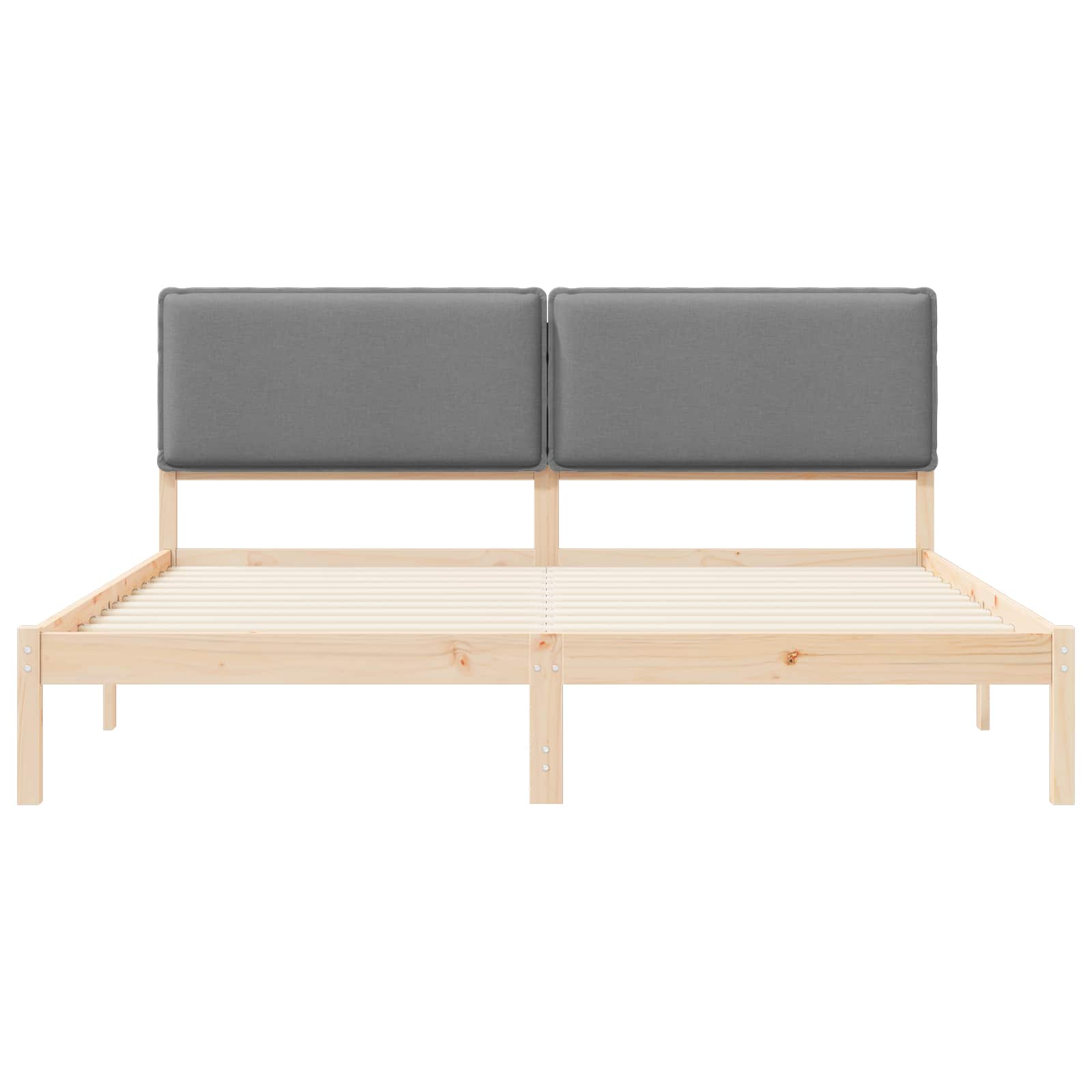 Σκελετός Κρεβατιού με Επενδεδυμένο Κεφαλάρι Ανοιχτό γκρι