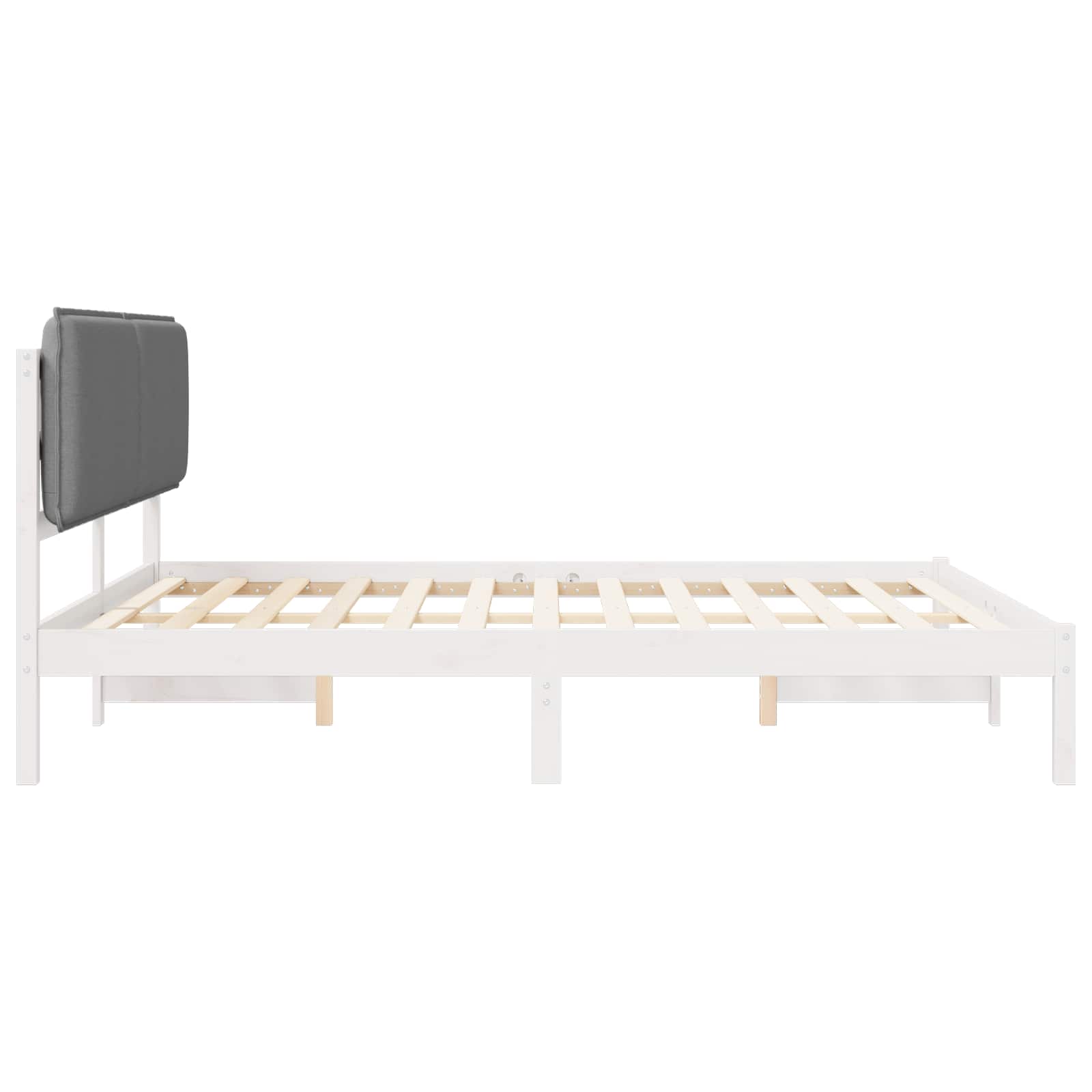 Σκελετός Κρεβατιού με Επενδεδυμένο Κεφαλάρι Ανοιχτό γκρι