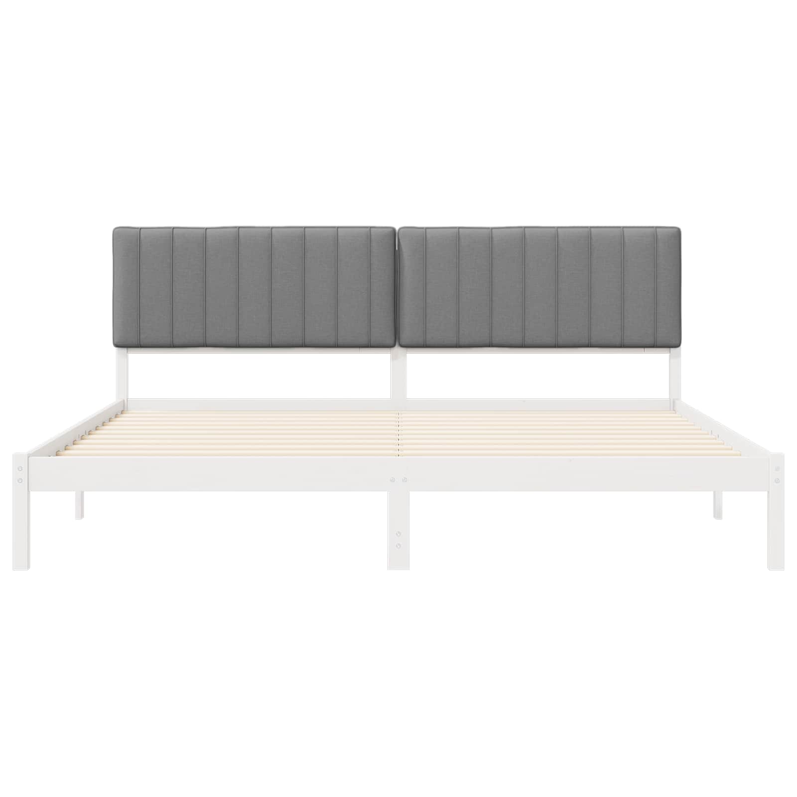 Σκελετός Κρεβατιού με Επενδεδυμένο Κεφαλάρι Ανοιχτό γκρι