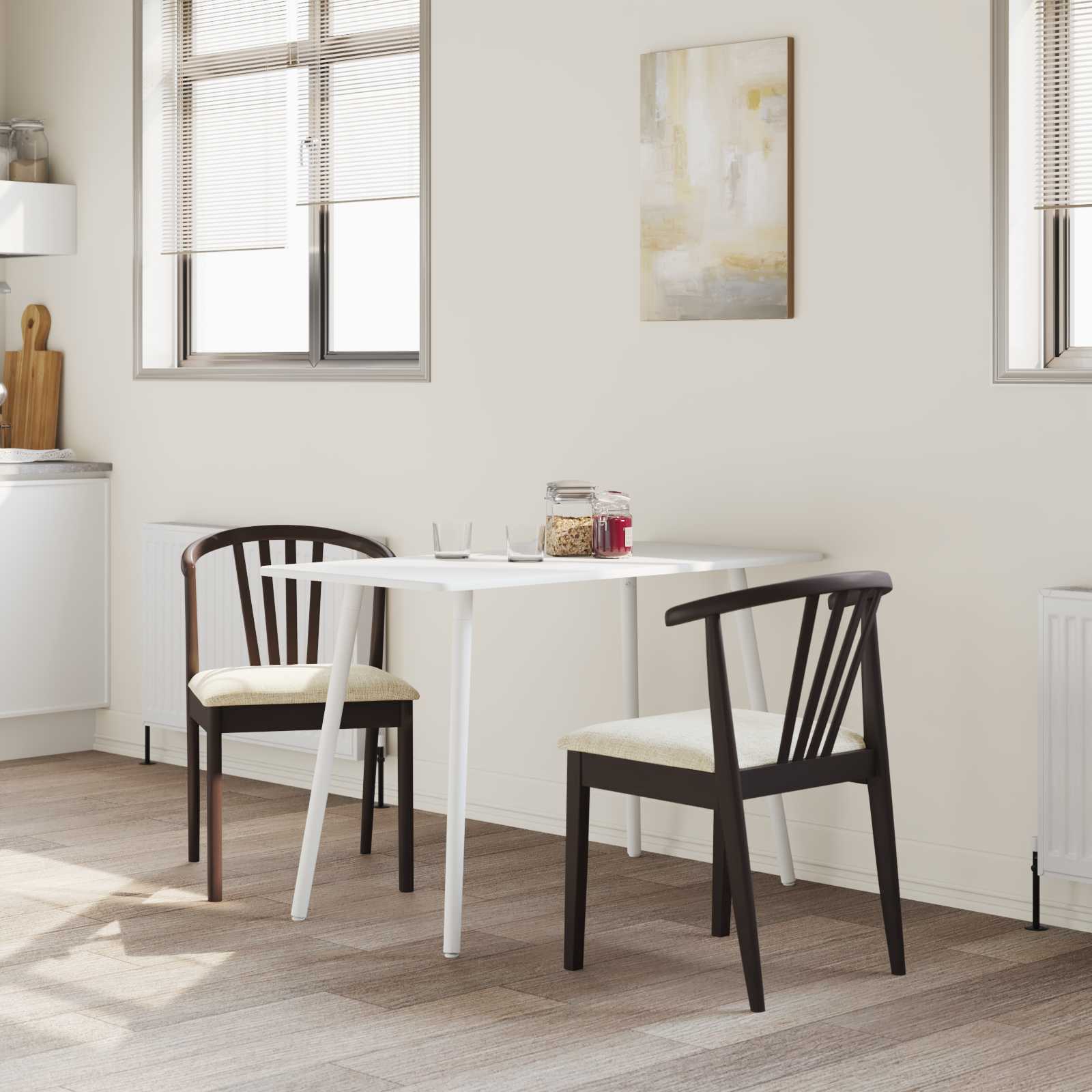 Καρέκλα τραπεζαρίας 2 pcs Ανοιχτό Καφέ και Ανοιχτό