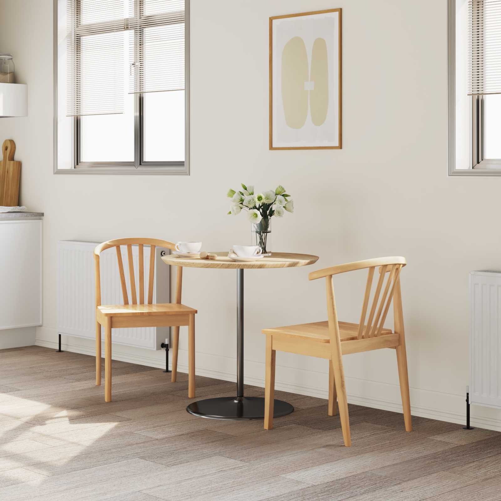 Καρέκλα τραπεζαρίας 2 pcs Φυσικό Καθαρό Καουτσούκ