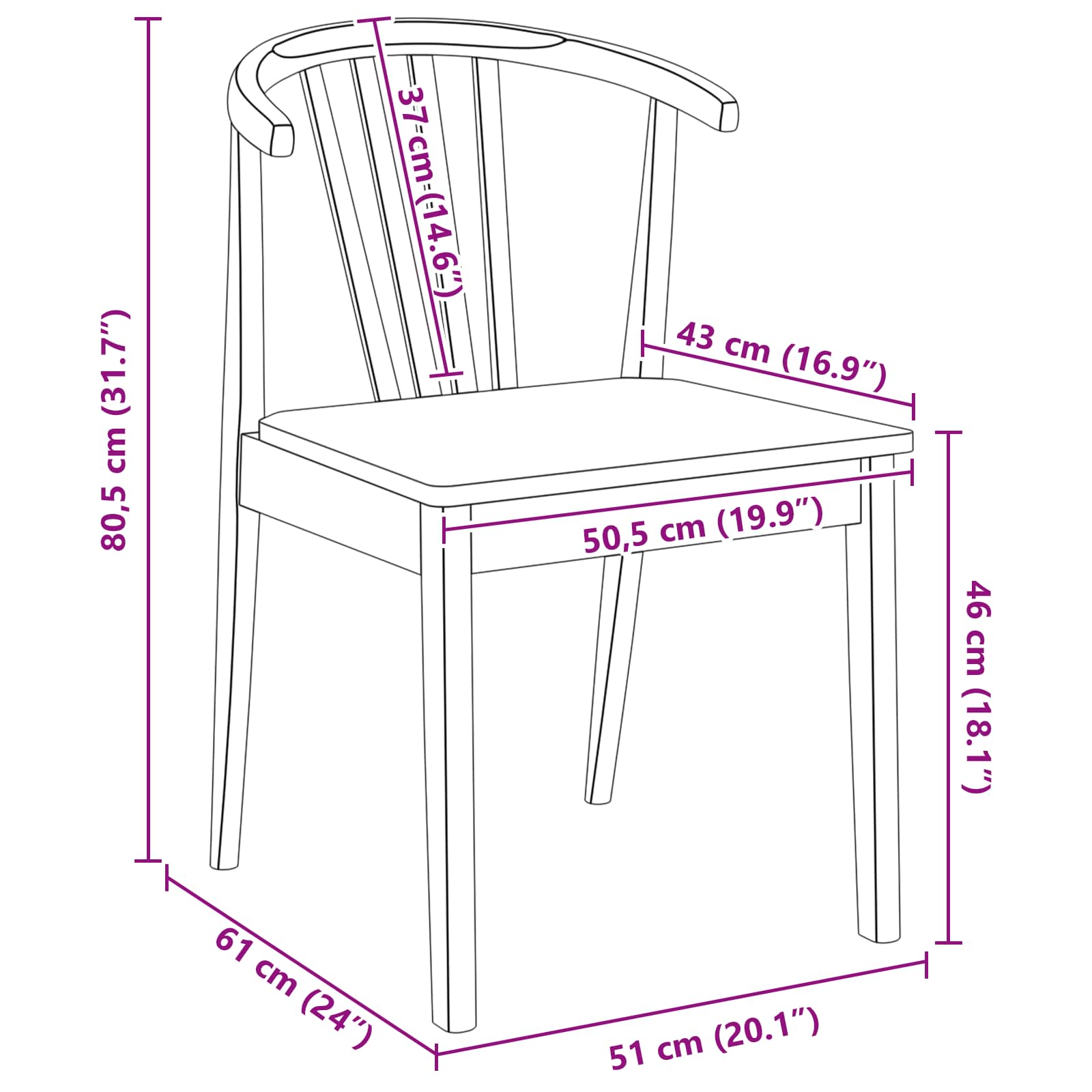 Καρέκλα τραπεζαρίας 2 pcs λευκό και φυσικό Καθαρό Καουτσούκ