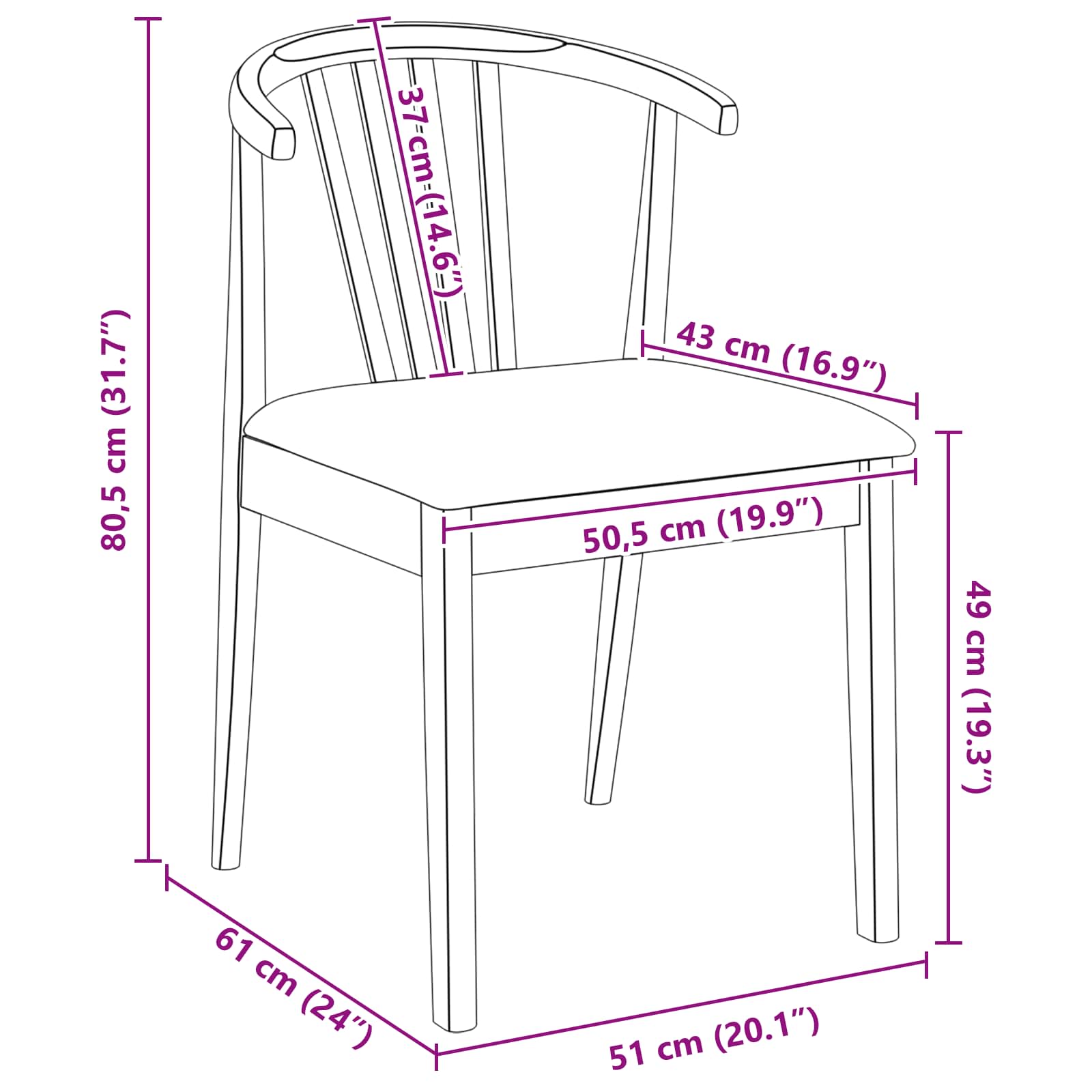 Καρέκλα τραπεζαρίας 2 pcs Λευκό και Καφέ Καθαρό Καουτσούκ