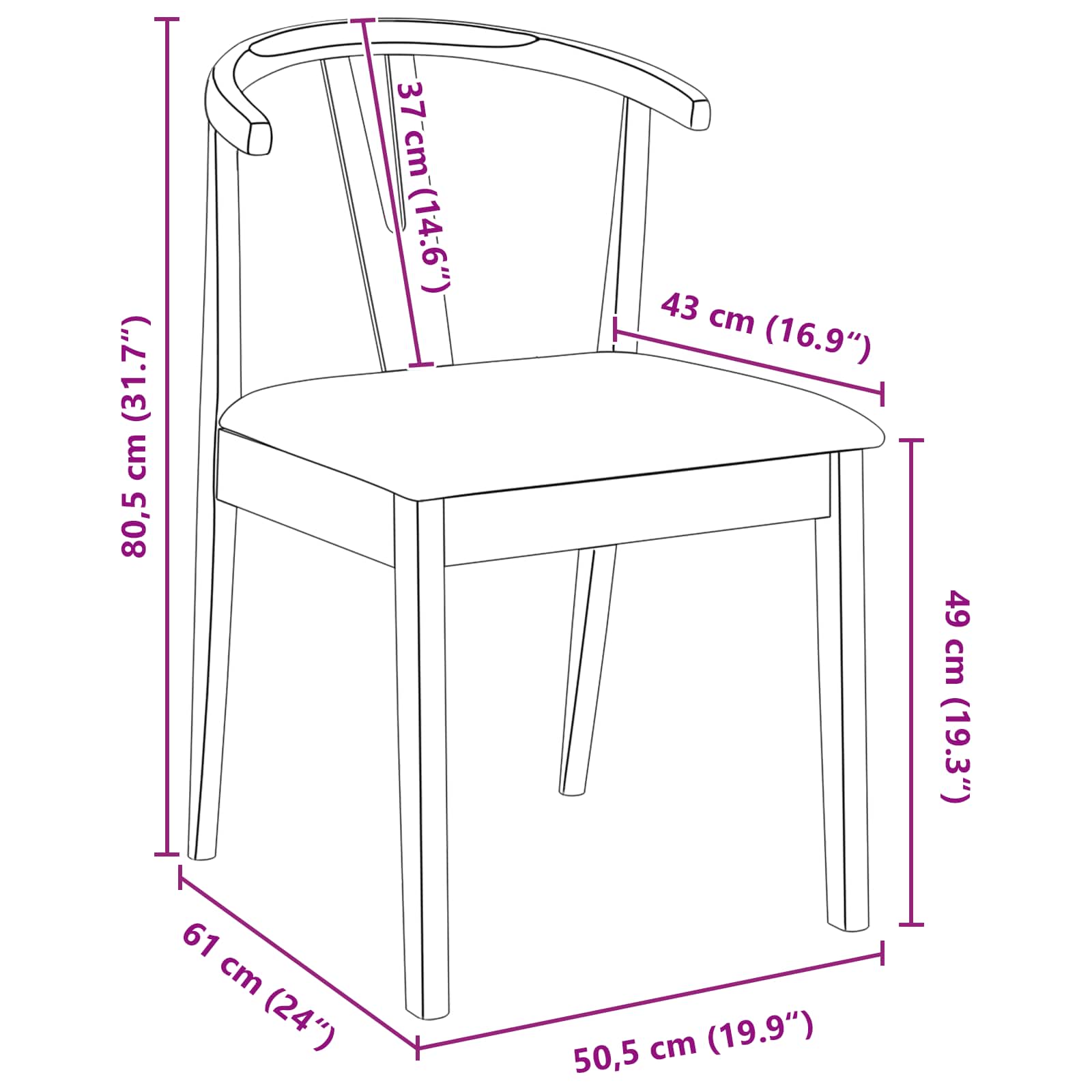 Καρέκλα τραπεζαρίας 2 pcs Ανοιχτό Καφέ και Ανοιχτό