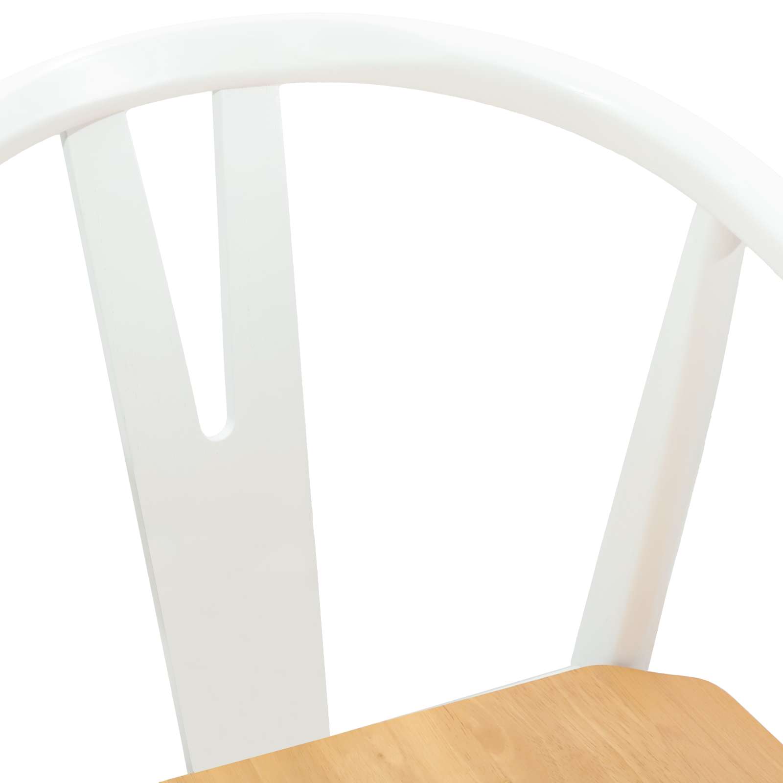 Καρέκλα τραπεζαρίας 2 pcs Λευκό και Φυσικό Στερεό Ξύλο Ραβέντι