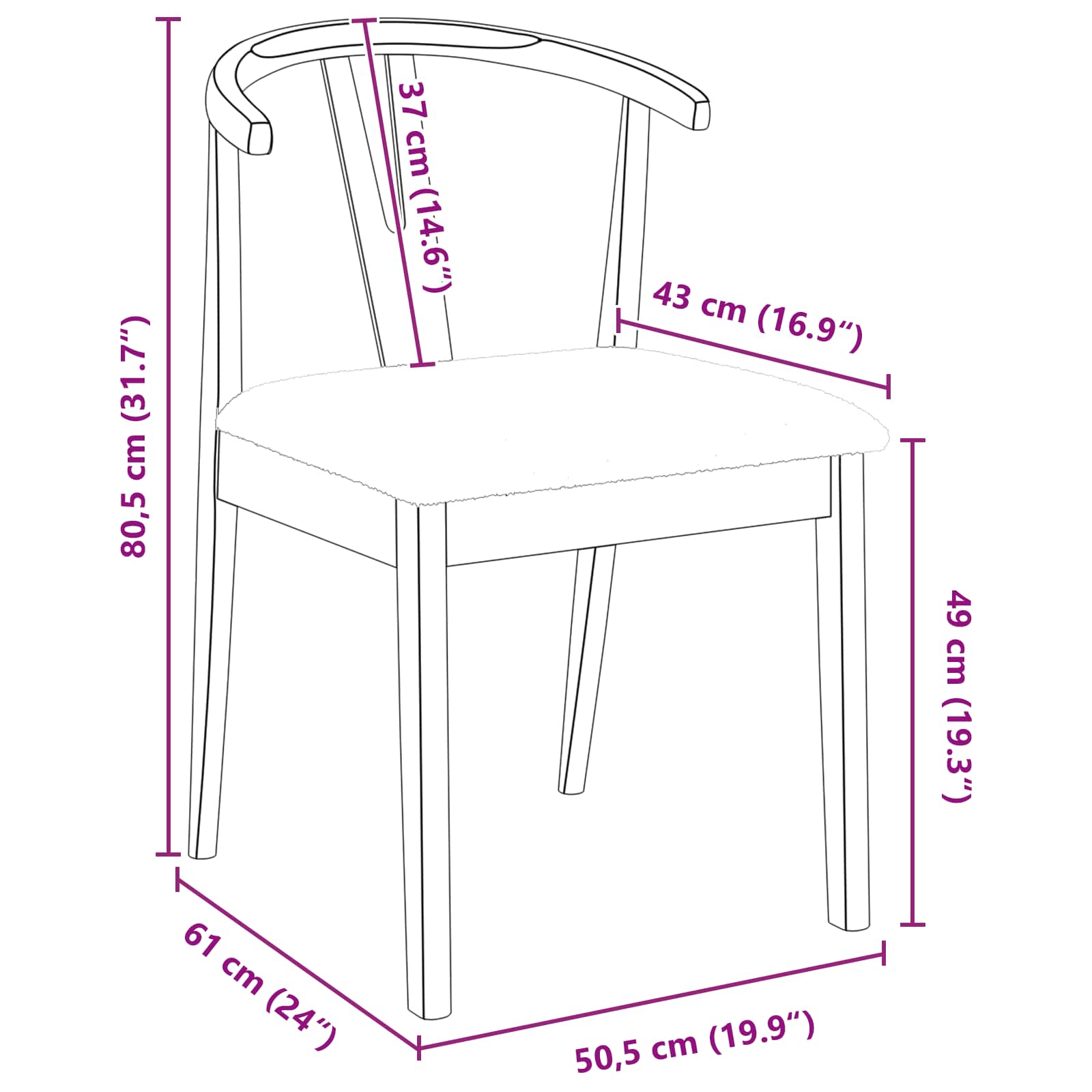 Καρέκλα τραπεζαρίας 2 pcs Φυσικό και Ανοιχτό
