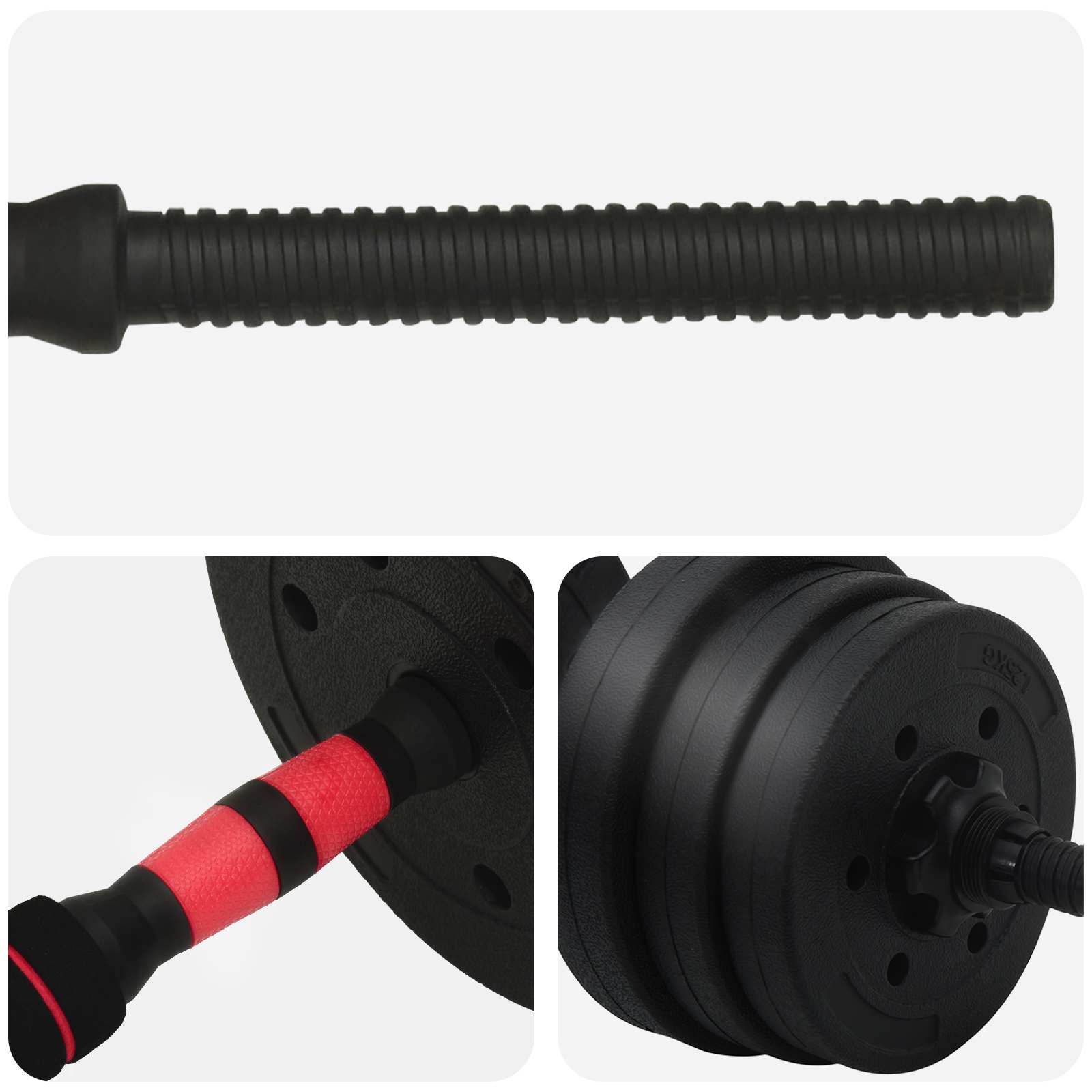 Σετ Αλτήρων & Μπάρας 2 σε 1 30kg Μαύρο και Κόκκινο - Pakobazaar