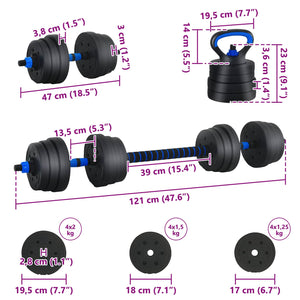 Σετ Αλτήρων & Μπάρας 2 σε 1 30kg Μαύρο και μπλε - Pakobazaar