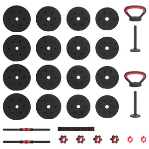 Σετ Αλτήρων & Μπάρας 2 σε 1 30kg Μαύρο και Κόκκινο - Pakobazaar