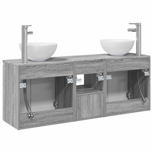 Σετ Ντουλαπιών Μπάνιου 3 τμχ. Γκρι Sonoma 49,5 x 35 x 63 εκ - Pakobazaar
