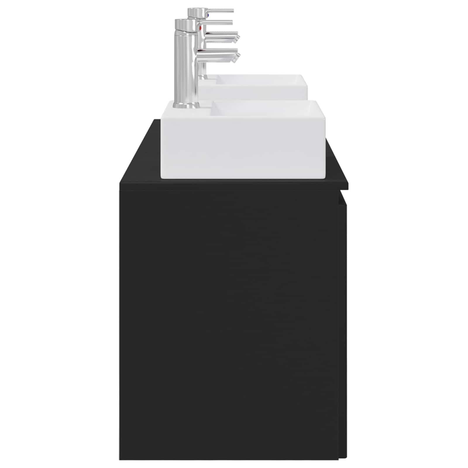 Σετ Ντουλαπιών Μπάνιου 3 τμχ. Μαύρο 49,5 x 41 x 62,5 εκ