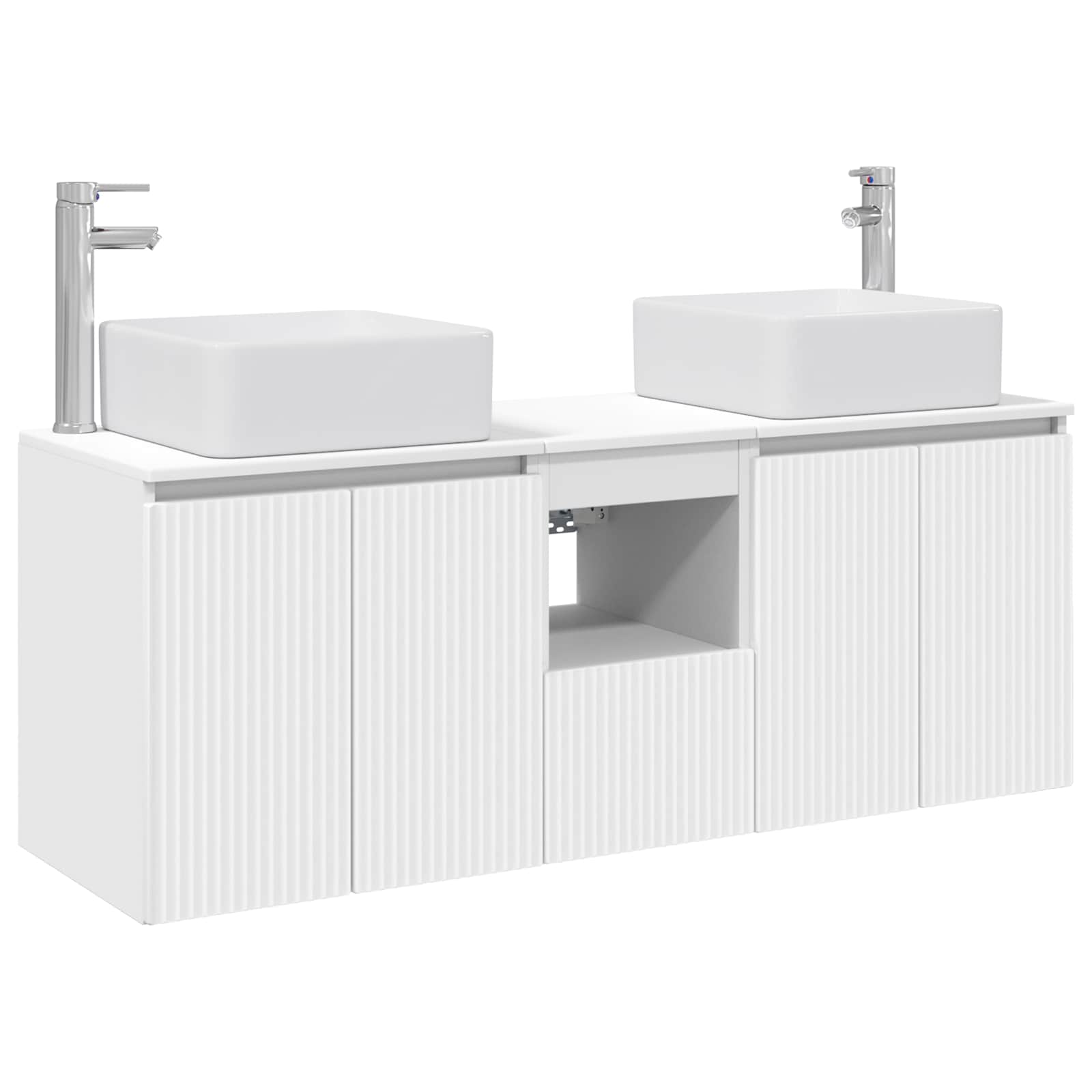 Σετ Ντουλαπιών Μπάνιου 3 τμχ. Λευκό 53 x 35 x 63 εκ - Pakobazaar