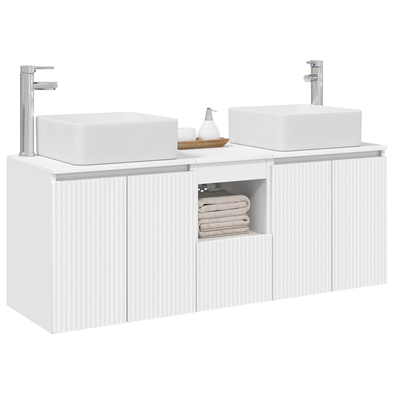 Σετ Ντουλαπιών Μπάνιου 3 τμχ. Λευκό 53 x 35 x 63 εκ - Pakobazaar