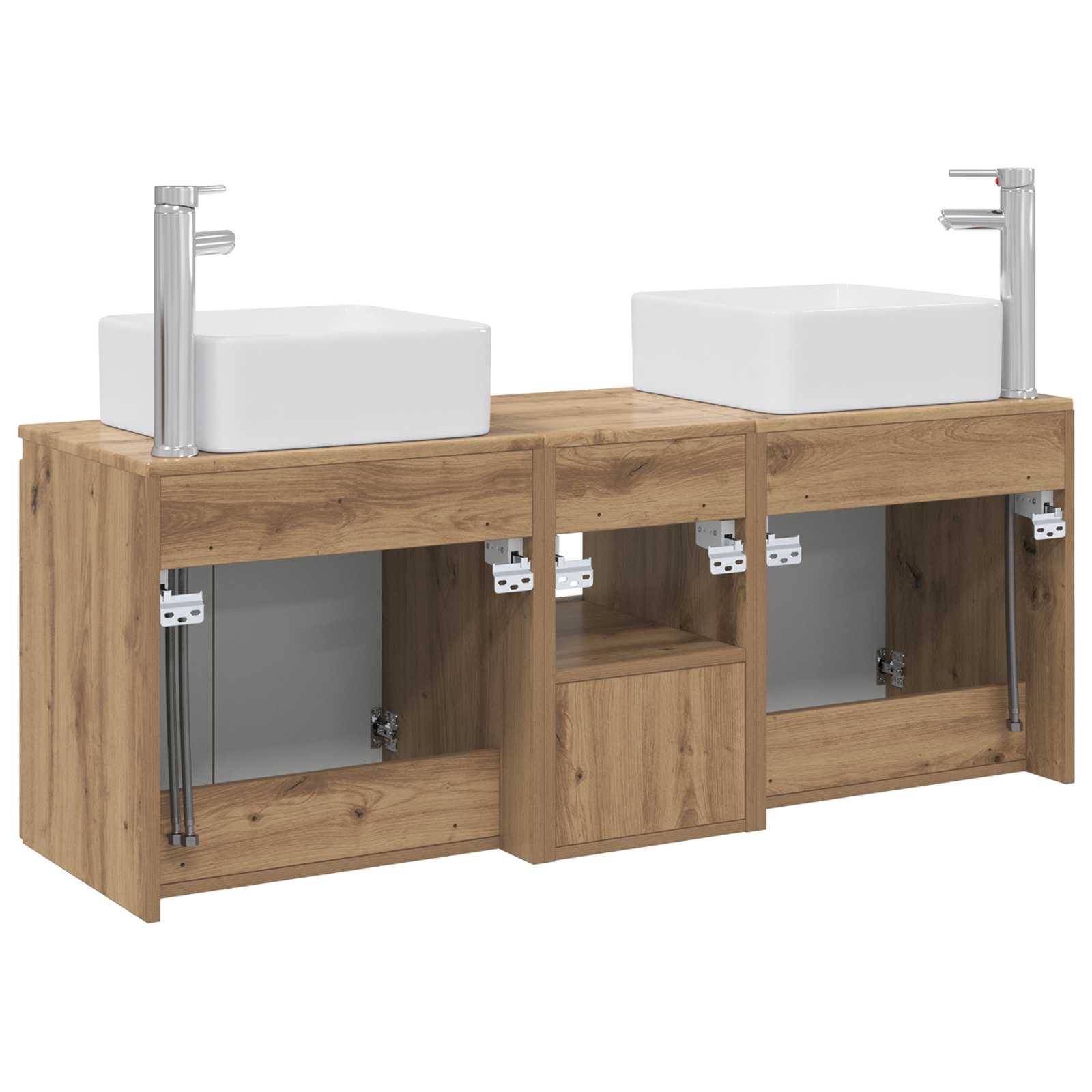 Σετ Ντουλαπιών Μπάνιου 3 τμχ. Artisan Δρυς 53 x 35 x 63 εκ - Pakobazaar