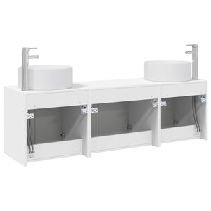 Σετ Ντουλαπιών Μπάνιου 3 τμχ. Λευκό 49,5 x 44,5 x 65,5 εκ