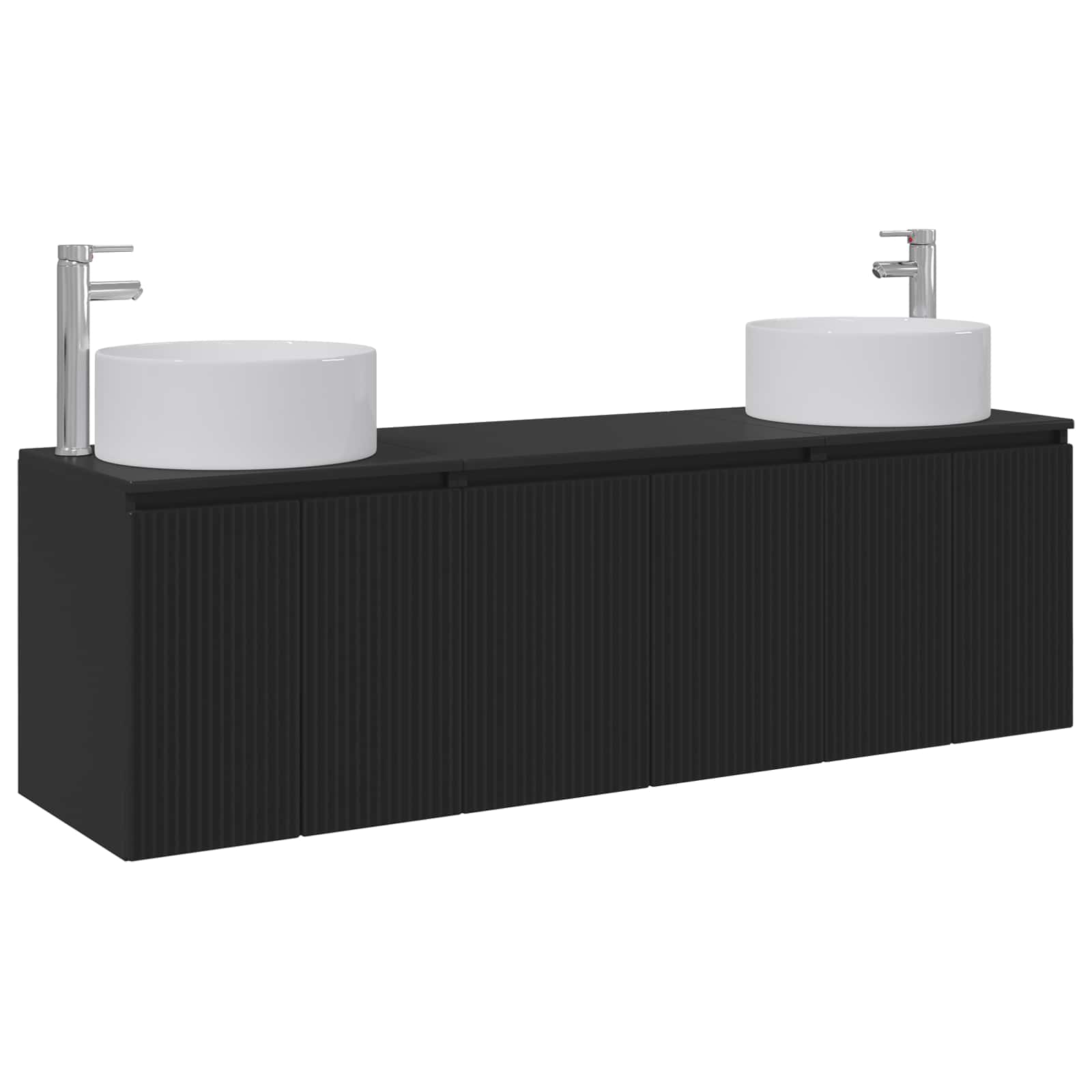 Σετ Ντουλαπιών Μπάνιου 3 τμχ. Μαύρο 49,5 x 44,5 x 65,5 εκ - Pakobazaar