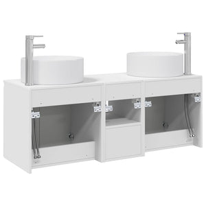 Σετ Ντουλαπιών Μπάνιου 3 τμχ. Λευκό 49,5 x 44,5 x 65,5 εκ