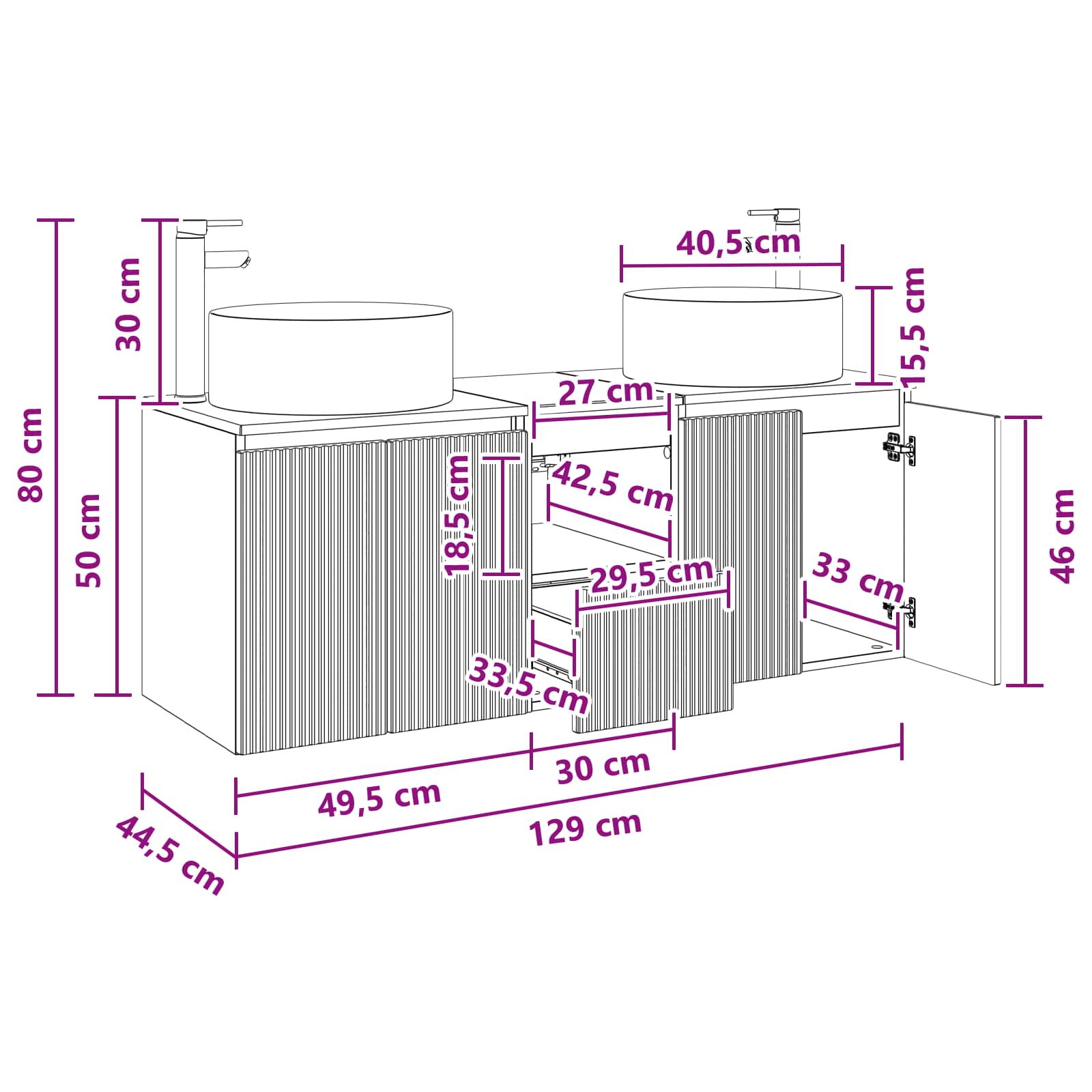 Σετ Ντουλαπιών Μπάνιου 3 τμχ. Καπνισμένο Ξύλο Δρυός - Pakobazaar