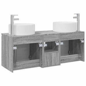 Σετ Ντουλαπιών Μπάνιου 3 τμχ. Γκρι Sonoma 49,5 x 44,5 x 65,5 εκ