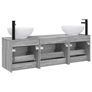 Σετ Ντουλαπιών Μπάνιου 3 τμχ. Γκρι Sonoma 49 x 44,5 x 66,5 εκ