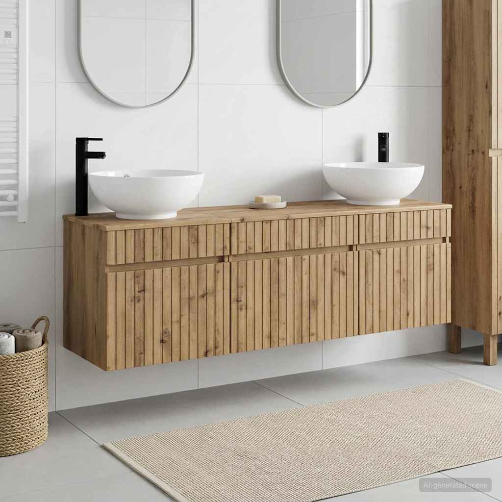 Σετ Ντουλαπιών Μπάνιου 3 τμχ. Artisan Δρυς 49 x 44,5 x 66,5 εκ - Pakobazaar