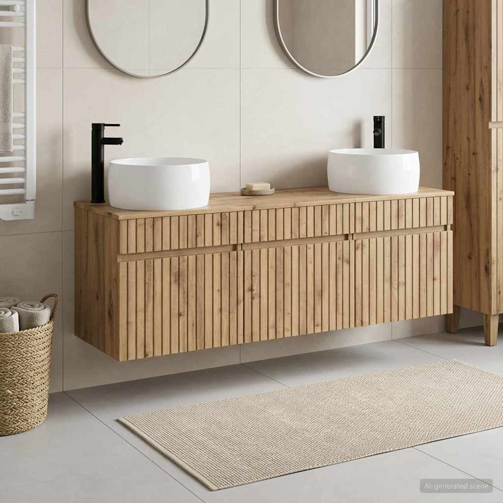 Σετ Ντουλαπιών Μπάνιου 3 τμχ. Artisan Δρυς 49 x 44,5 x 66 εκ - Pakobazaar