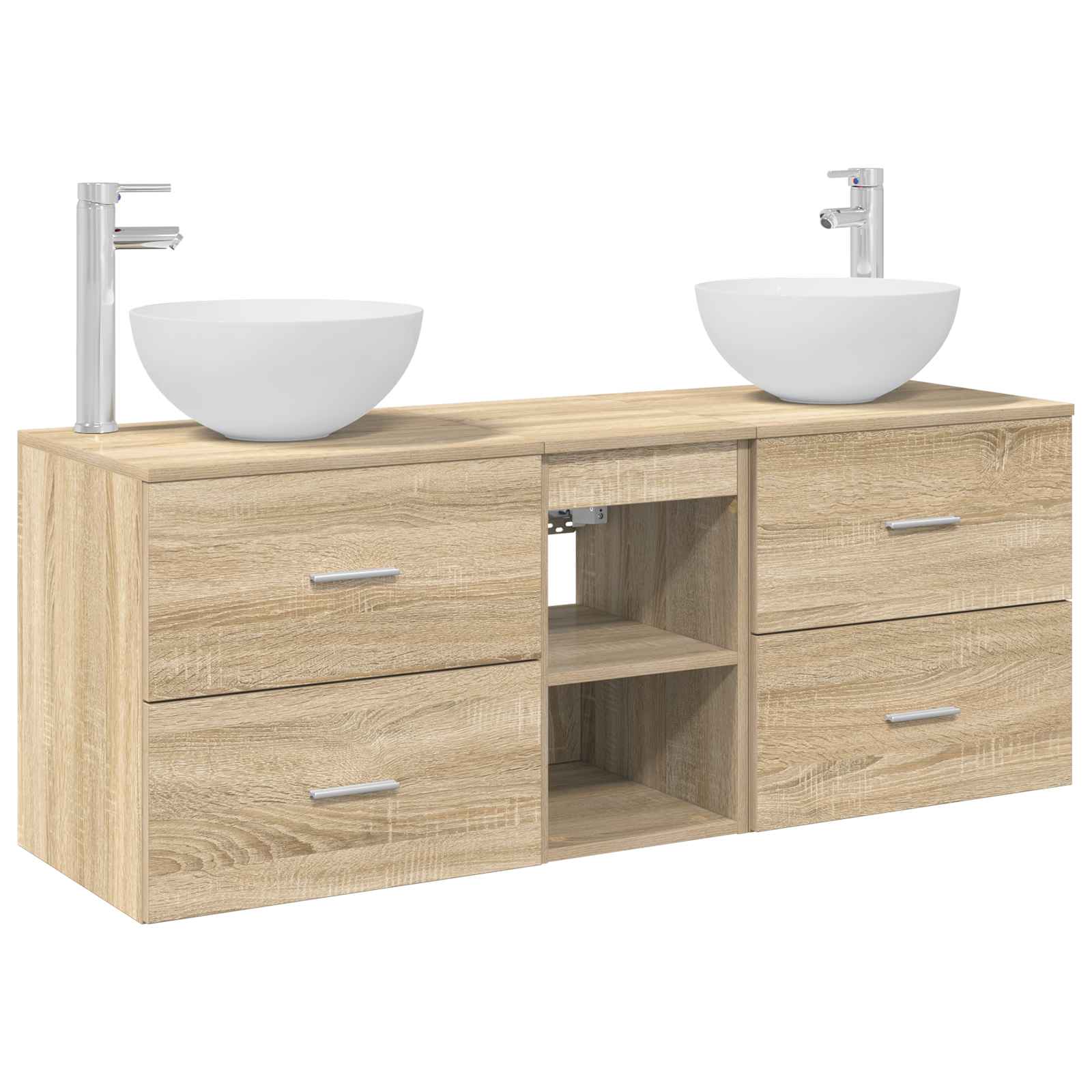 Σετ Ντουλαπιών Μπάνιου 3 τμχ. Sonoma Δρυς 49,5 x 35 x 63 εκ - Pakobazaar