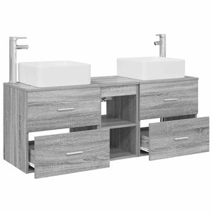 Σετ Ντουλαπιών Μπάνιου 3 τμχ. Γκρι Sonoma 49,5 x 41 x 63 εκ - Pakobazaar