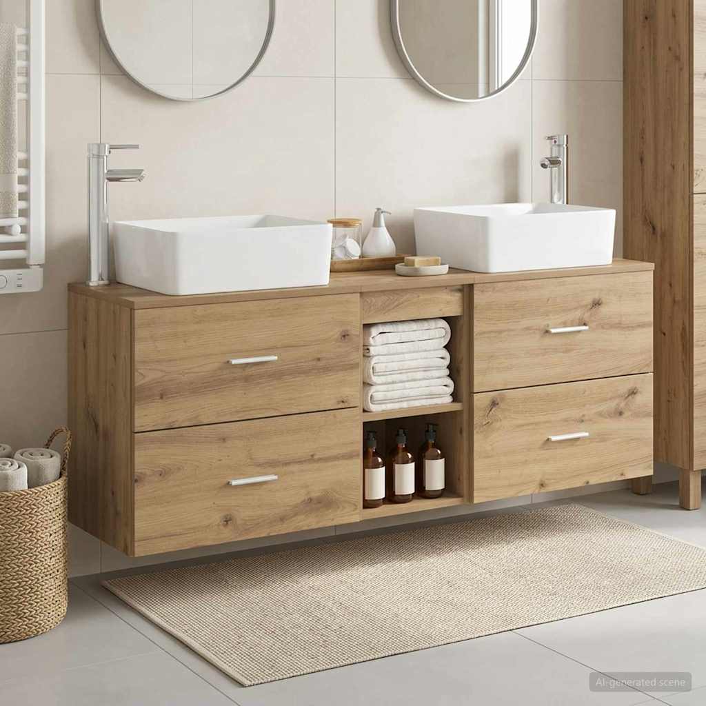 Σετ Ντουλαπιών Μπάνιου 3 τμχ. Artisan Δρυς 53 x 34,5 x 63 εκ - Pakobazaar