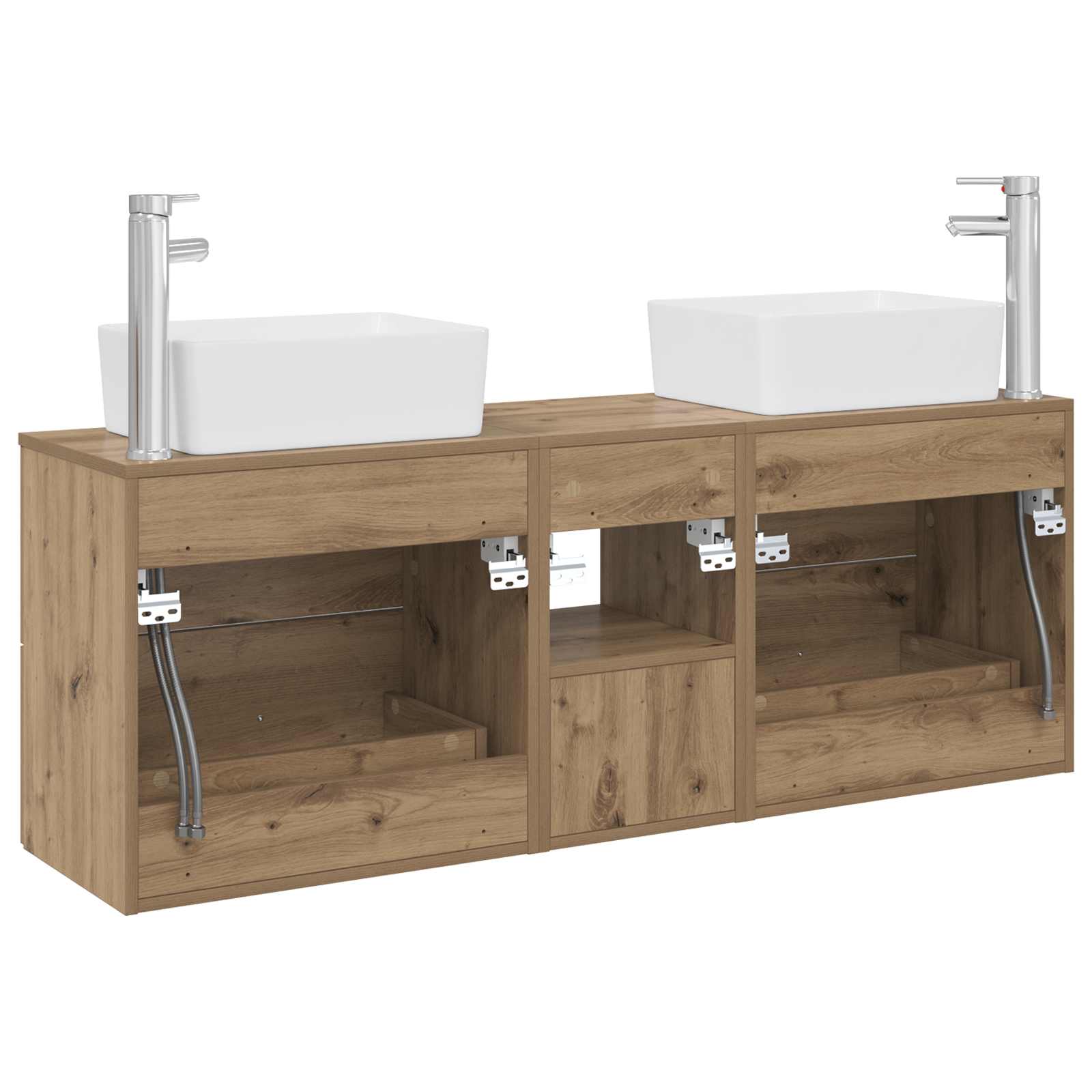 Σετ Ντουλαπιών Μπάνιου 3 τμχ. Artisan Δρυς 53 x 34,5 x 63 εκ - Pakobazaar