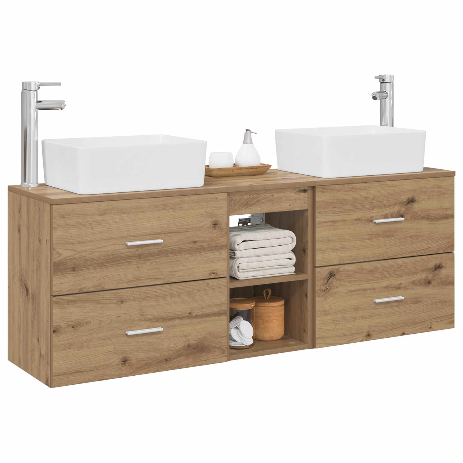 Σετ Ντουλαπιών Μπάνιου 3 τμχ. Artisan Δρυς 53 x 34,5 x 63 εκ - Pakobazaar
