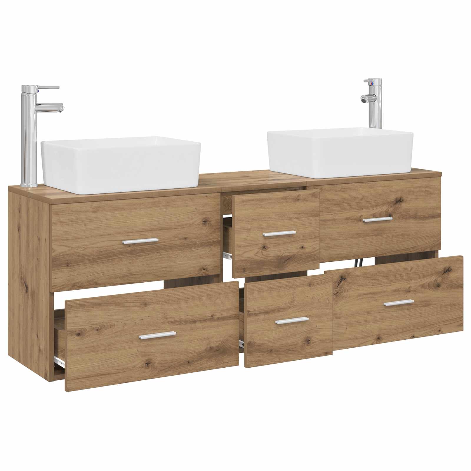 Σετ Ντουλαπιών Μπάνιου 3 τμχ. Artisan Δρυς 53 x 34,5 x 63 εκ. - Pakobazaar