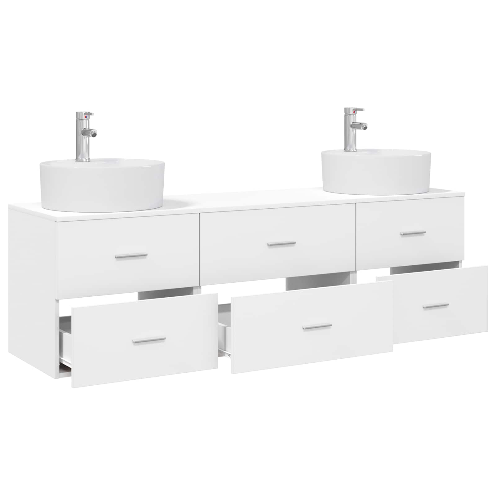 Σετ Ντουλαπιών Μπάνιου 3 τμχ. Λευκό 62,5 x 44,5 x 50 εκ. - Pakobazaar