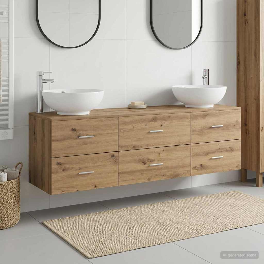 Σετ Επίπλων Μπάνιου 3 τμχ. Artisan Δρυς 49,5 x 44,5 x 65 εκ - Pakobazaar