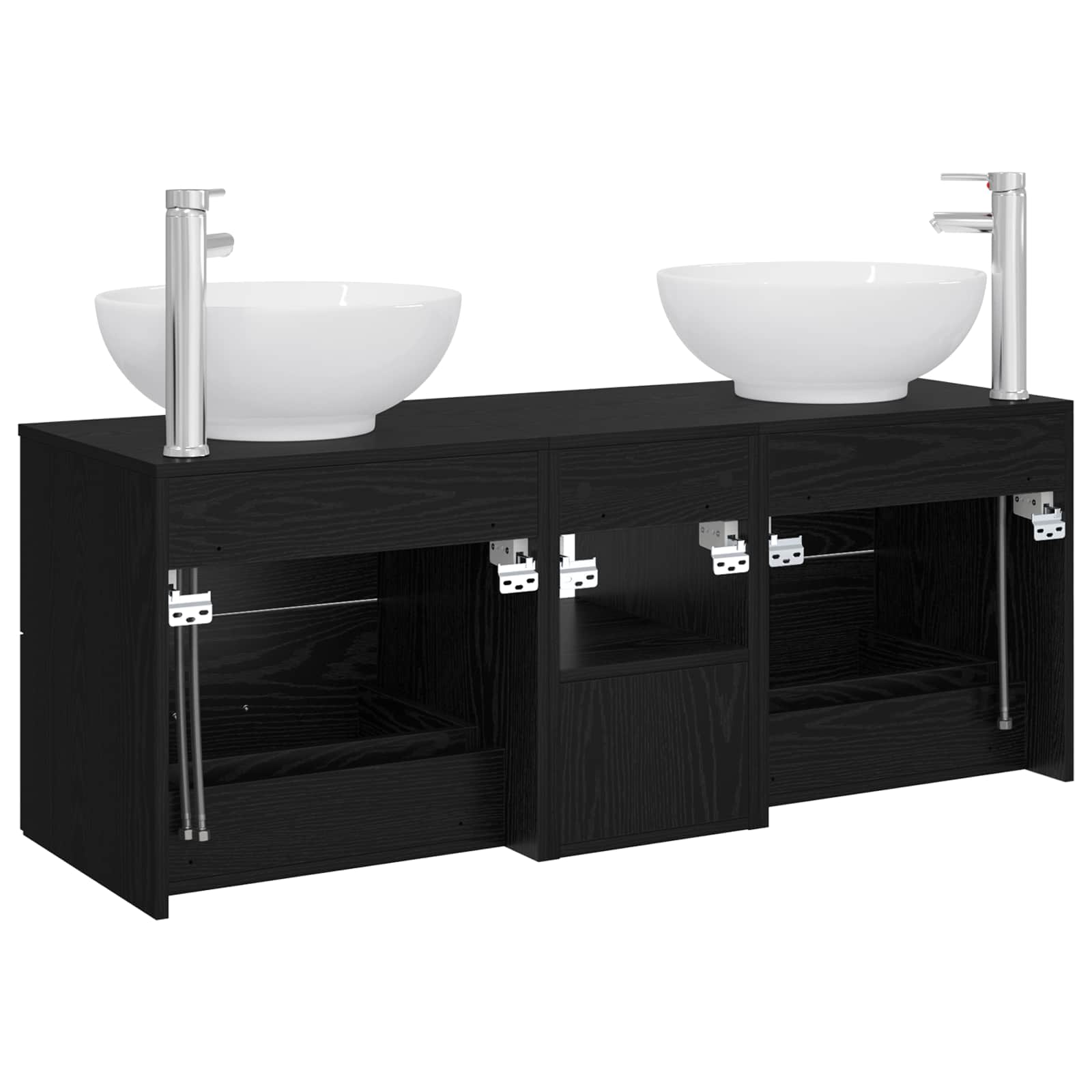 Σετ Επίπλων Μπάνιου 3 τμχ. Μαύρο 49,5 x 44,5 x 65 εκ - Pakobazaar