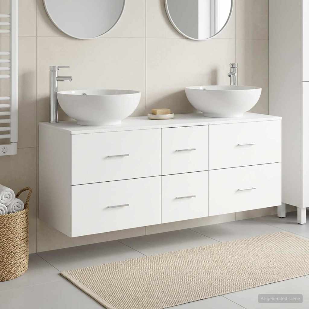 Σετ Επίπλων Μπάνιου 3 τμχ. Λευκό 49,5 x 44,5 x 65 εκ - Pakobazaar