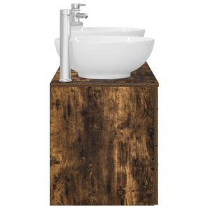 Σετ Επίπλων Μπάνιου 3 τμχ. Καπνισμένο Ξύλο Δρυός - Pakobazaar