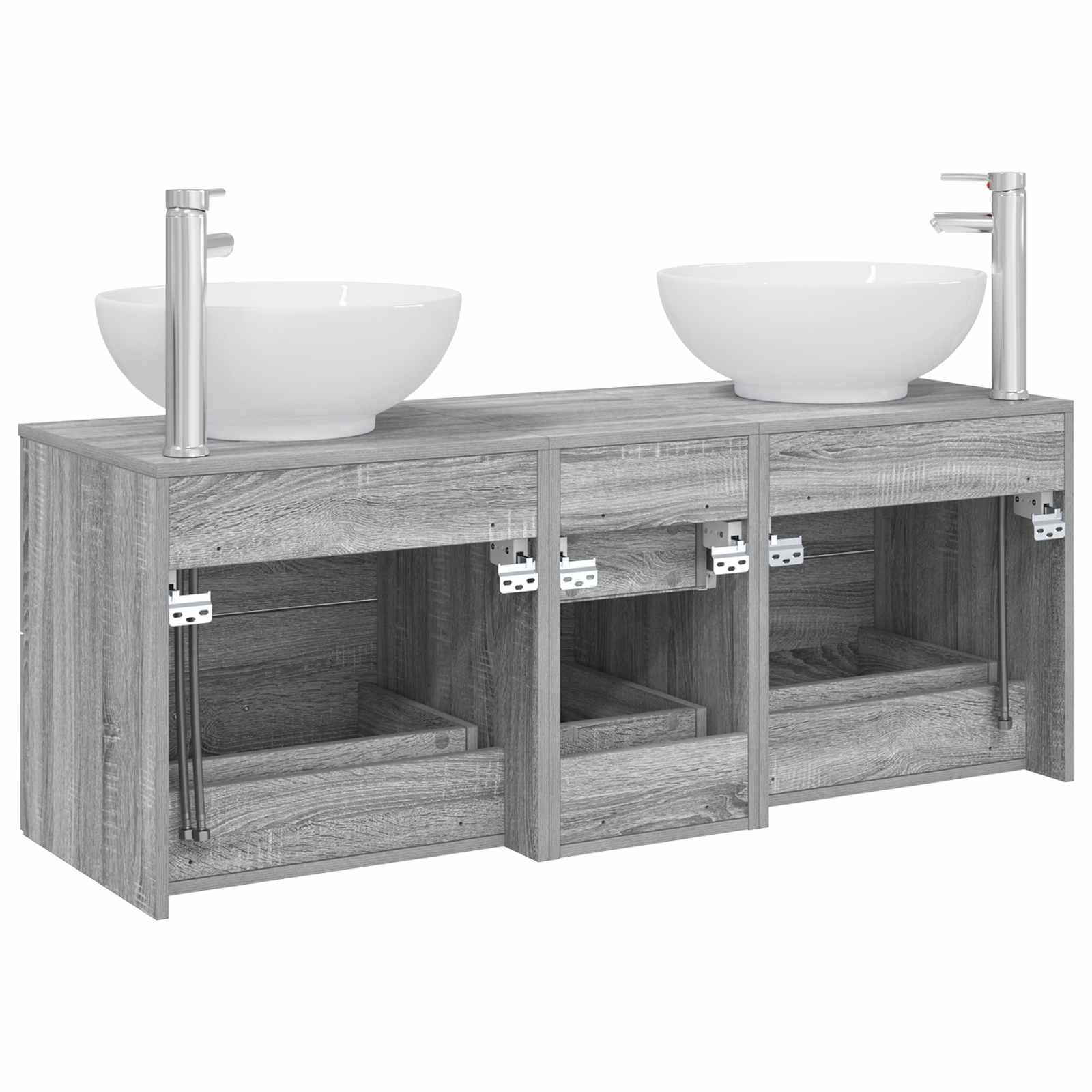 Σετ Επίπλων Μπάνιου 3 τμχ. Γκρι Sonoma 49,5 x 44,5 x 65 εκ - Pakobazaar
