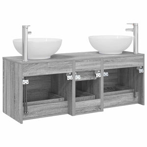 Σετ Επίπλων Μπάνιου 3 τμχ. Γκρι Sonoma 49,5 x 44,5 x 65 εκ - Pakobazaar