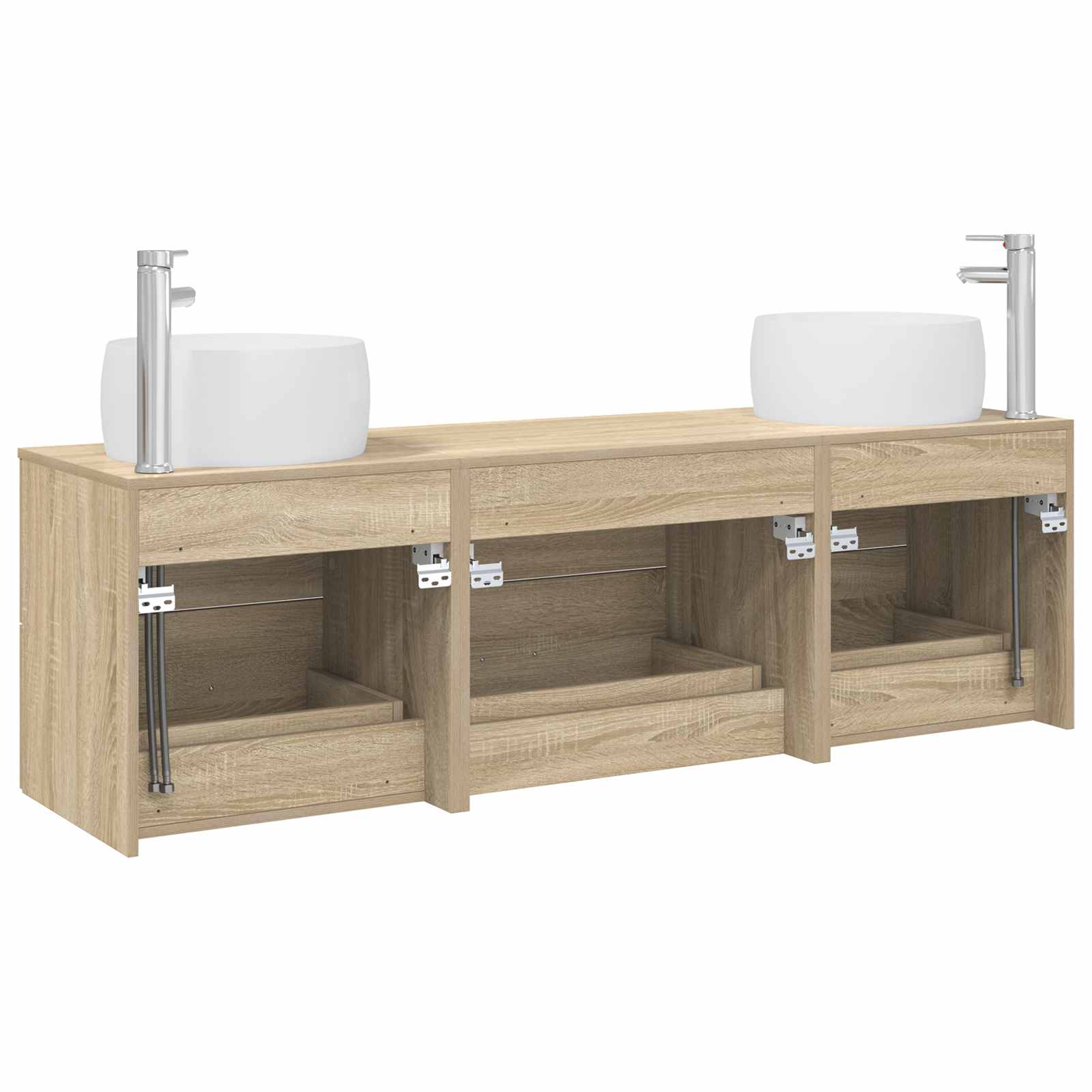 Σετ Επίπλων Μπάνιου 3 τμχ. Sonoma Δρυς 49,5 x 44,5 x 66 εκ - Pakobazaar