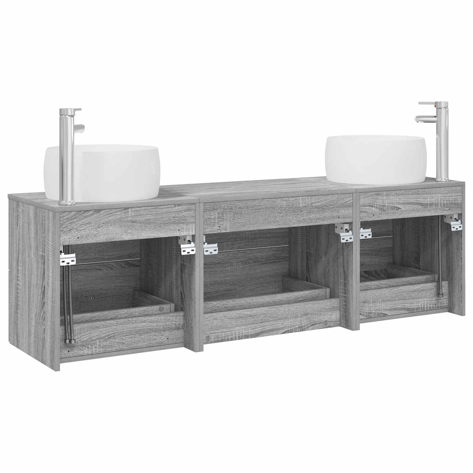 Σετ Επίπλων Μπάνιου 3 τμχ. Γκρι Sonoma 49,5 x 44,5 x 66 εκ - Pakobazaar
