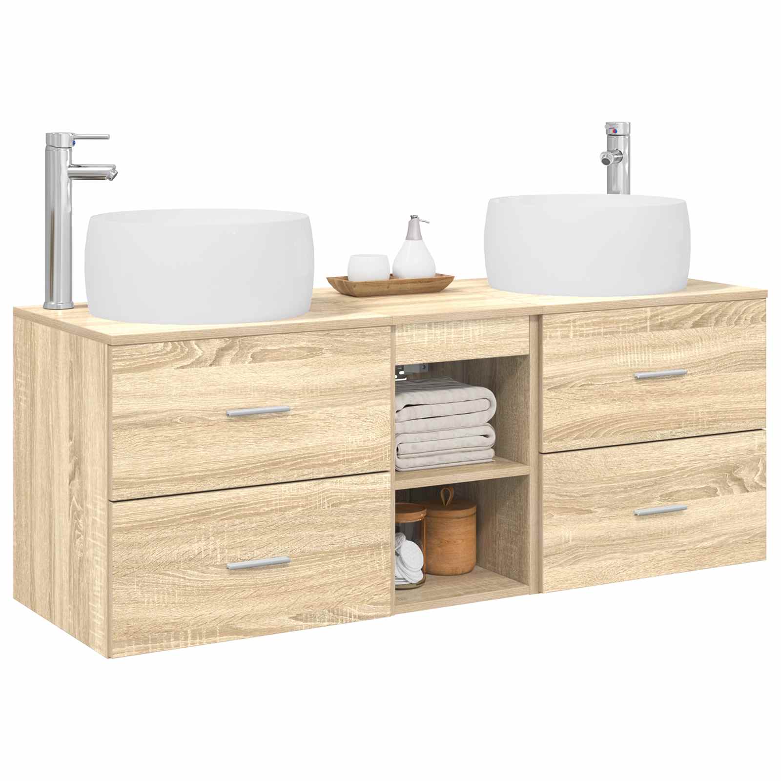 Σετ Επίπλων Μπάνιου 3 τμχ. Sonoma Δρυς 49,5 x 44,5 x 66 εκ - Pakobazaar