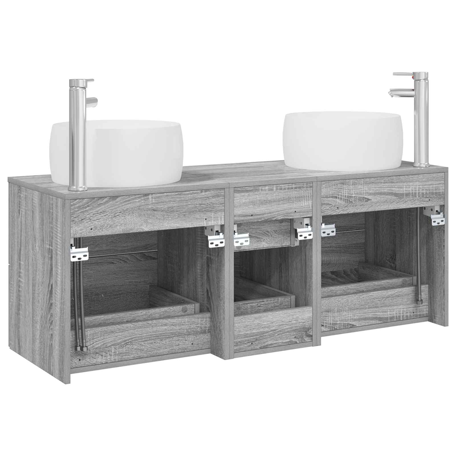 Σετ Επίπλων Μπάνιου 3 τμχ. Γκρι Sonoma 49,5 x 44,5 x 66 εκ - Pakobazaar