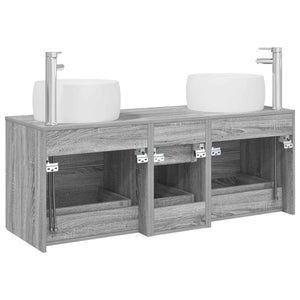 Σετ Επίπλων Μπάνιου 3 τμχ. Γκρι Sonoma 49,5 x 44,5 x 66 εκ - Pakobazaar