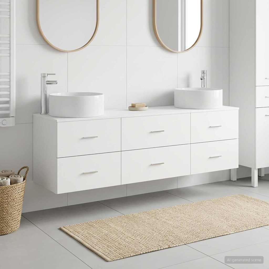 Σετ Επίπλων Μπάνιου 3 τμχ. Λευκό 49,5 x 44,5 x 65,5 εκ - Pakobazaar