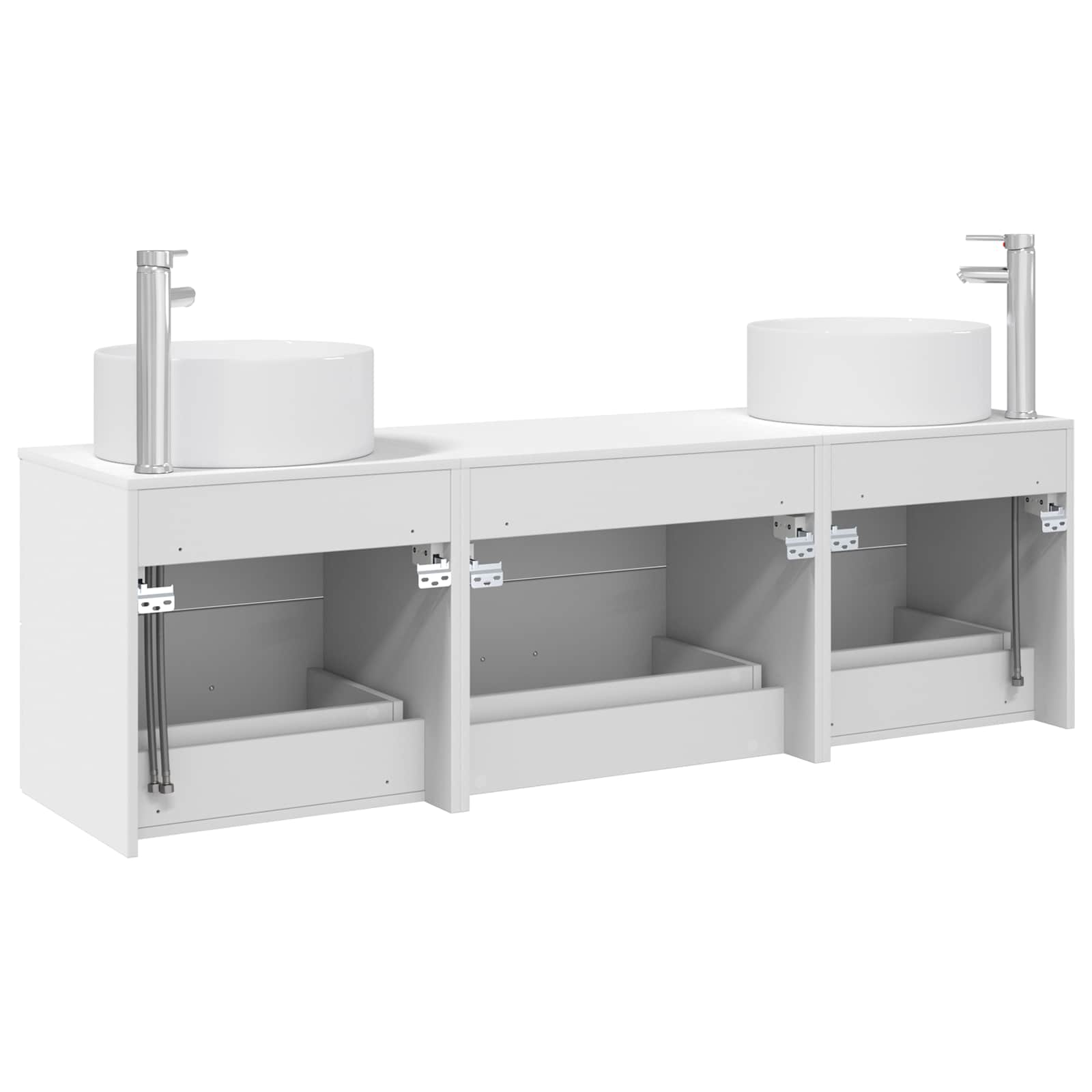 Σετ Επίπλων Μπάνιου 3 τμχ. Λευκό 49,5 x 44,5 x 65,5 εκ - Pakobazaar