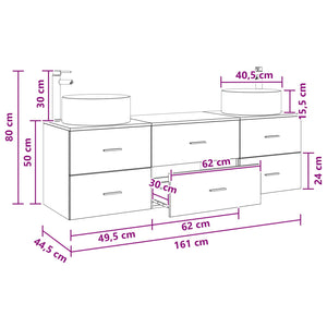 Σετ Επίπλων Μπάνιου 3 τμχ. Λευκό 49,5 x 44,5 x 65,5 εκ - Pakobazaar