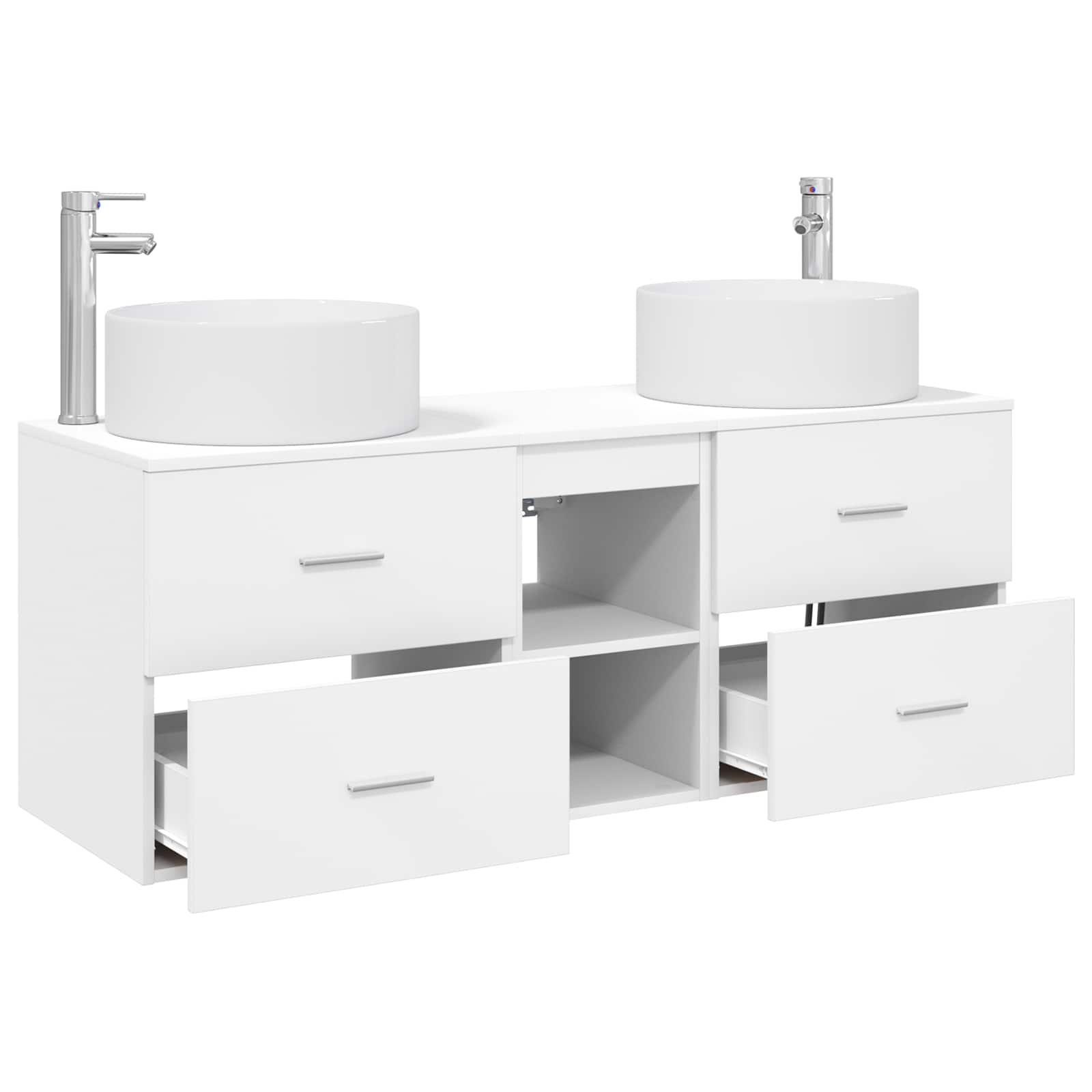 Σετ Επίπλων Μπάνιου 3 τμχ. Λευκό 49,5 x 44,5 x 65,5 εκ - Pakobazaar