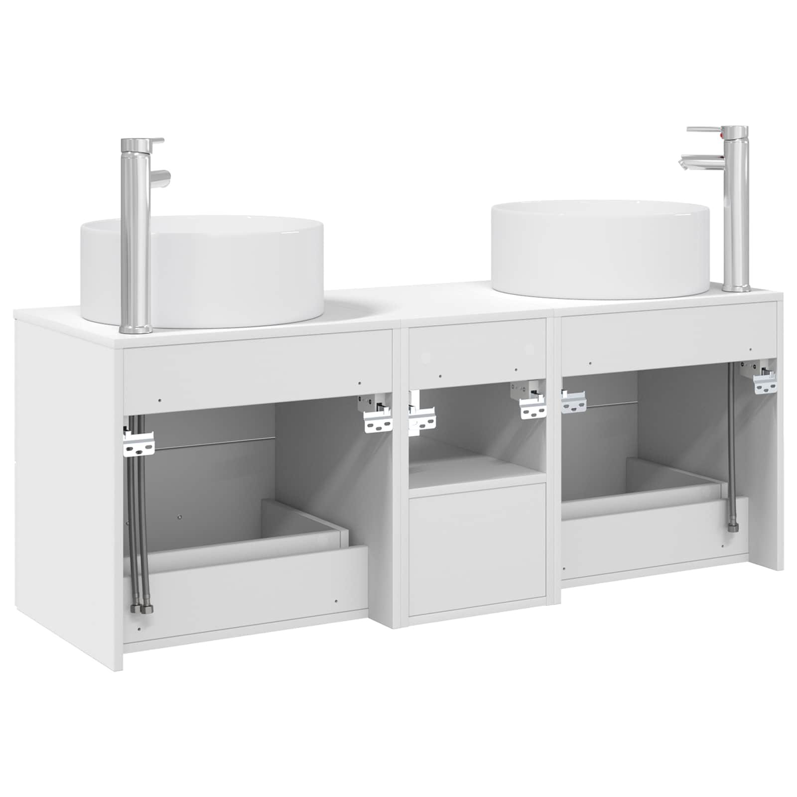 Σετ Επίπλων Μπάνιου 3 τμχ. Λευκό 49,5 x 44,5 x 65,5 εκ - Pakobazaar