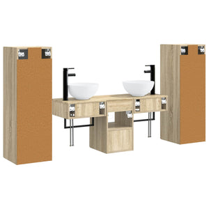 Σετ Επίπλων Μπάνιου 5 τμχ. Sonoma Δρυς 33 x 34,5 x 100 εκ - Pakobazaar